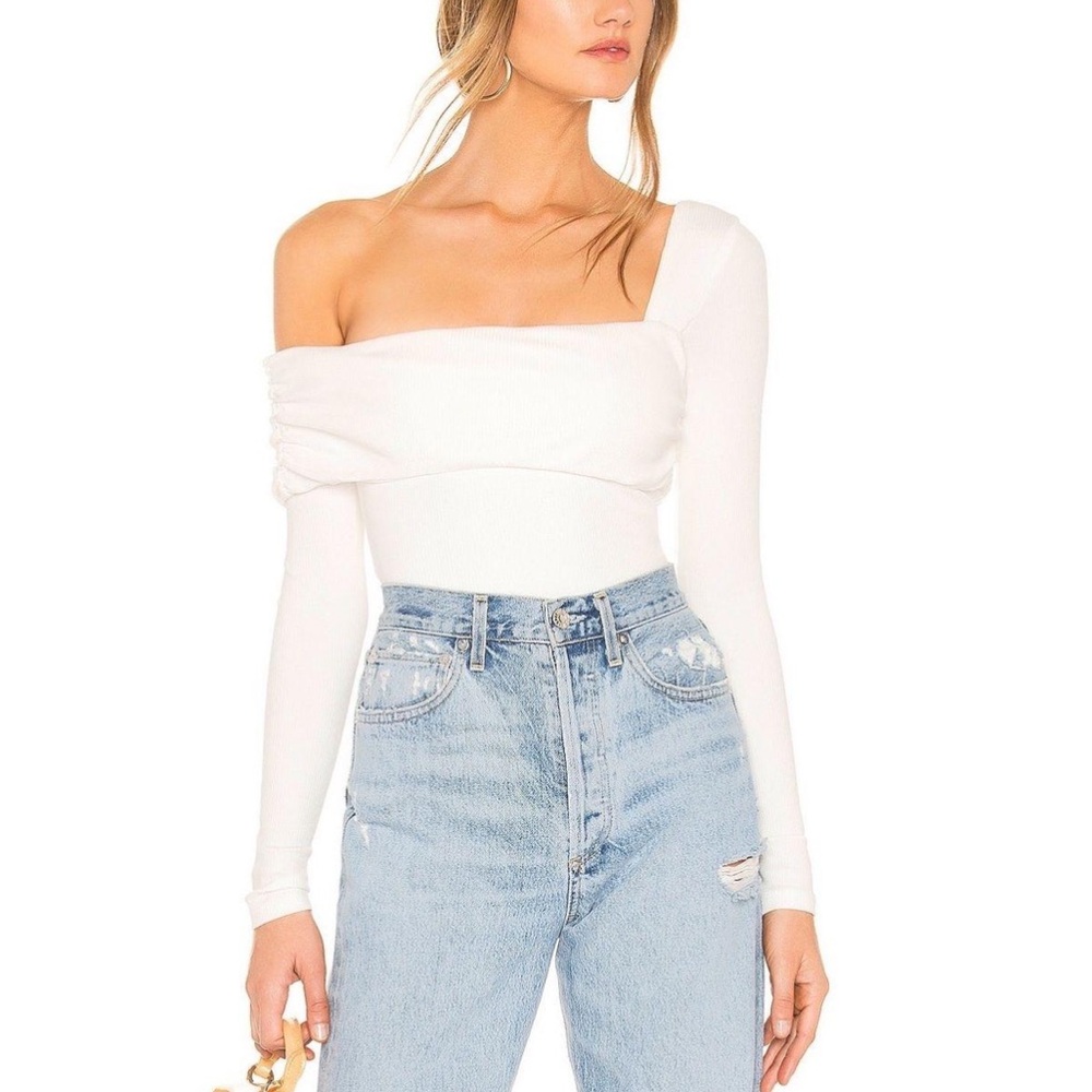 Lovers + Friends White Off-Shoulder Bodysuit